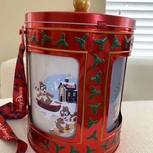 NEW Disney 2022 Holiday Christmas Mickey & Friends Musical Tin Popcorn Bucket